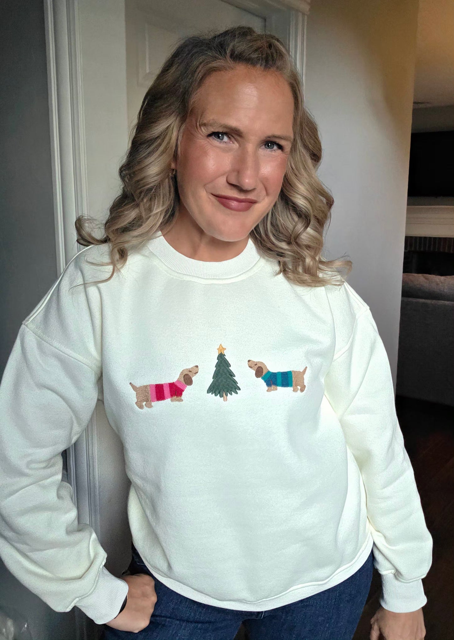 Off-White Dog Christmas Sweatshirt