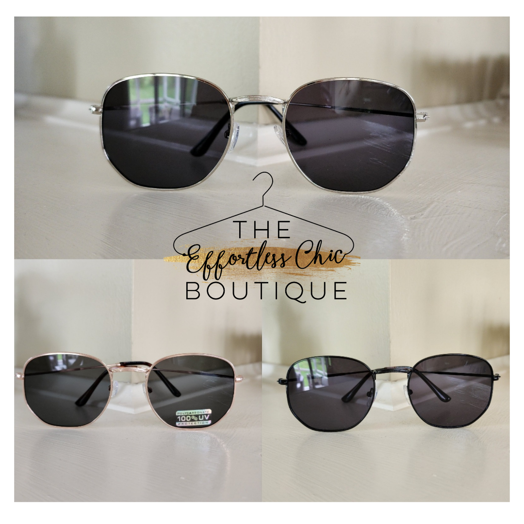 Square Metal Frame Sunglasses