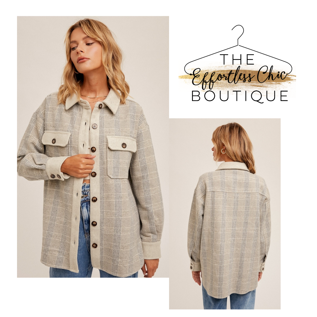 Plaid Houndstooth Shacket