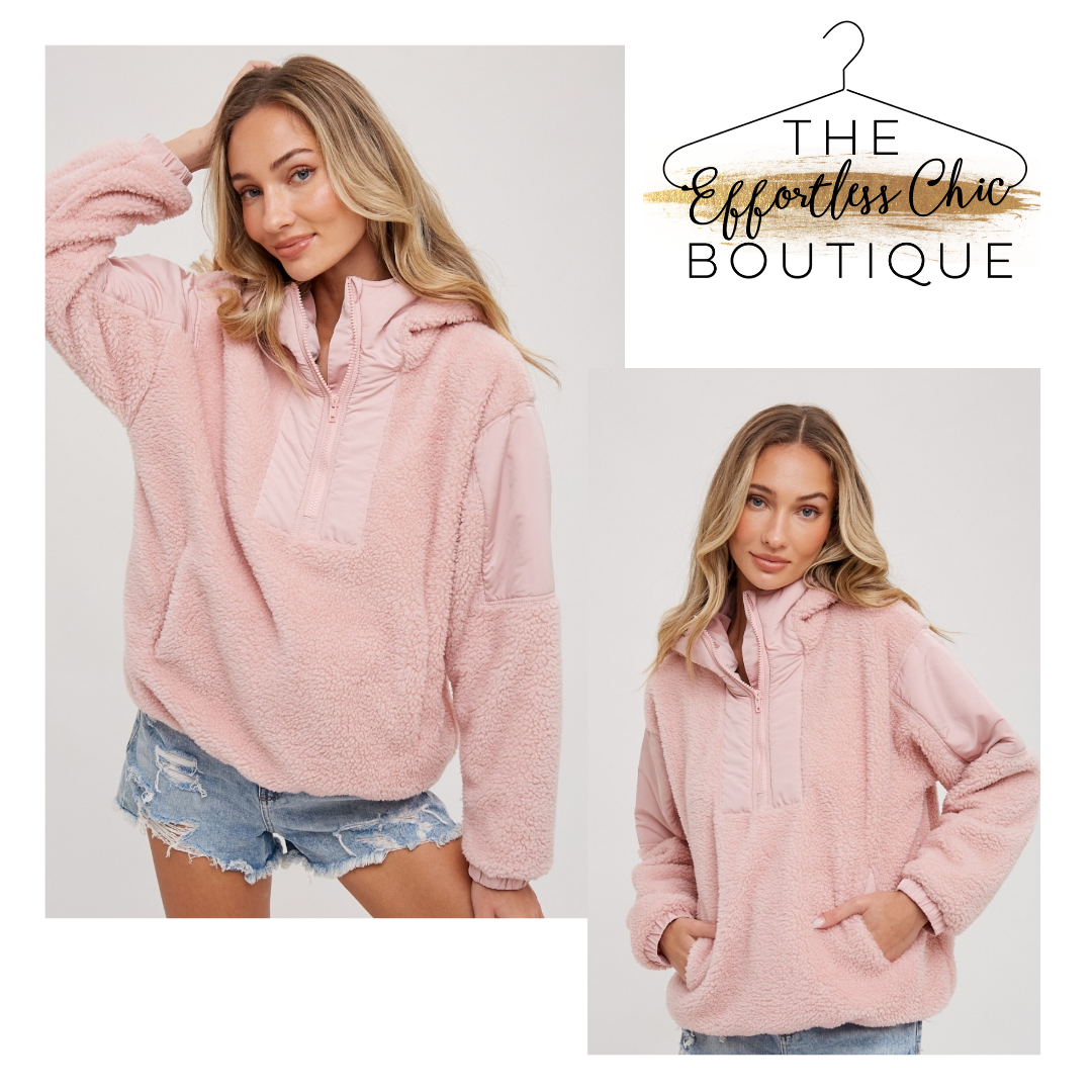 Pink Sherpa Hoodie