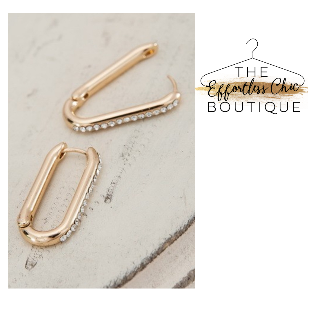 Rhinestone Huggie Hoops