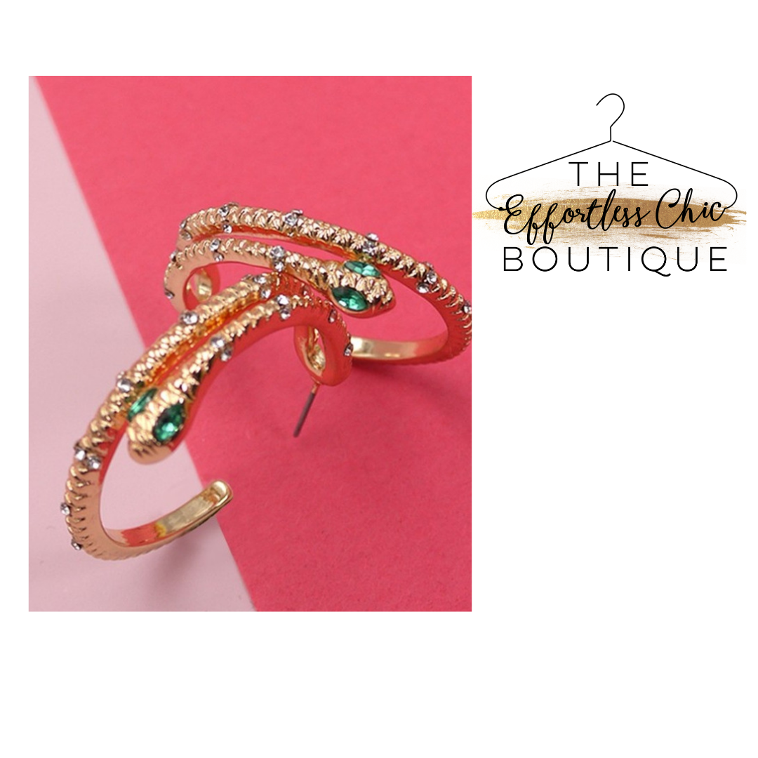Snake Hoop Earrings