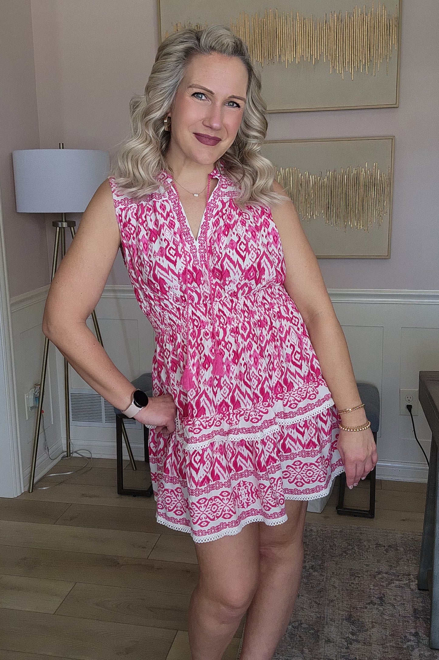 Hot Pink Abstract Dress