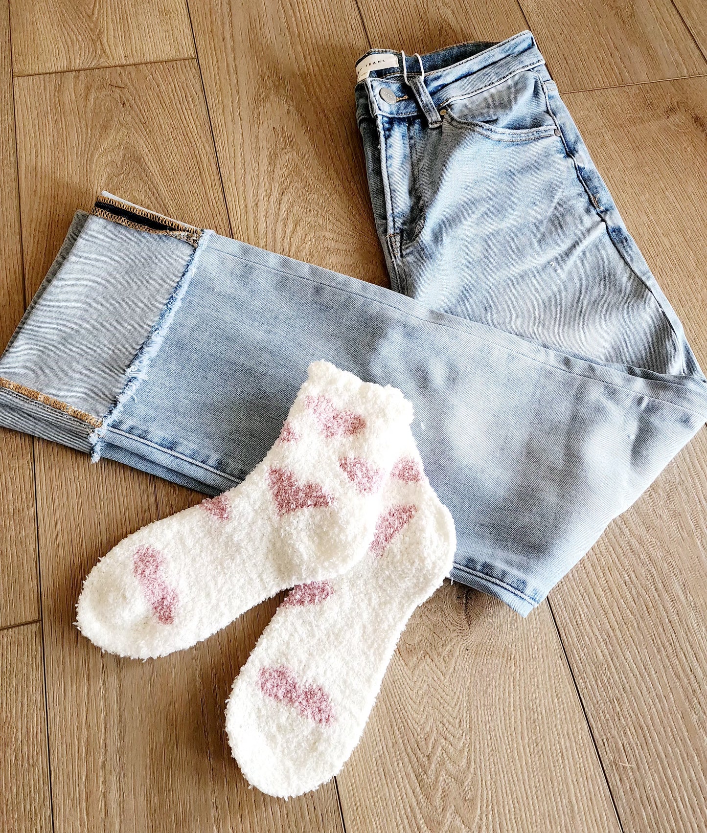 Fuzzy Heart Socks