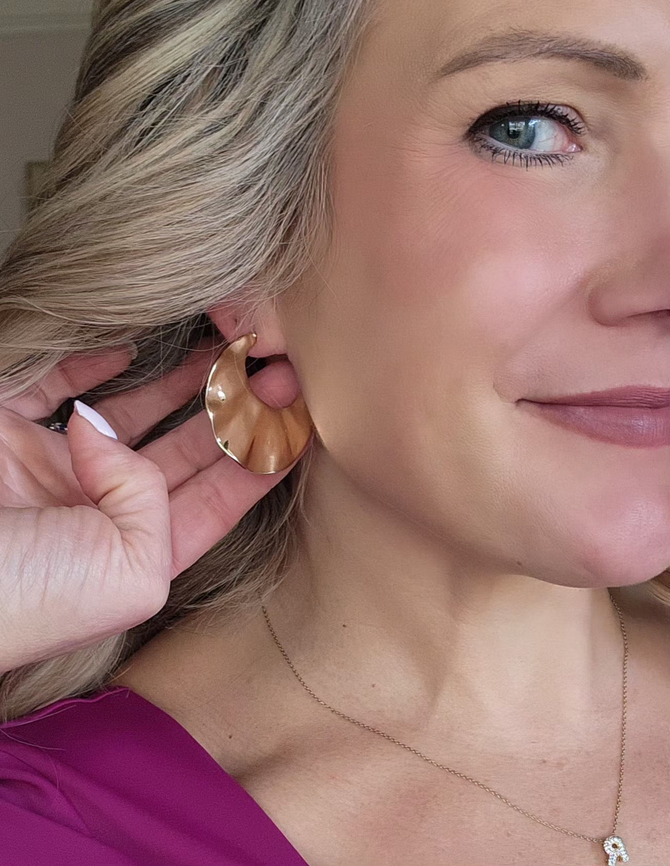 Hammered Wide Hoop Earrings