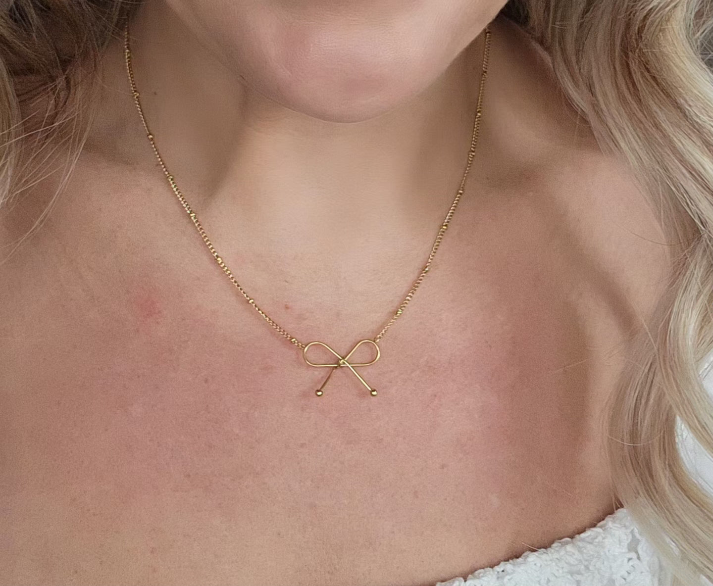 Gold Bow Necklace