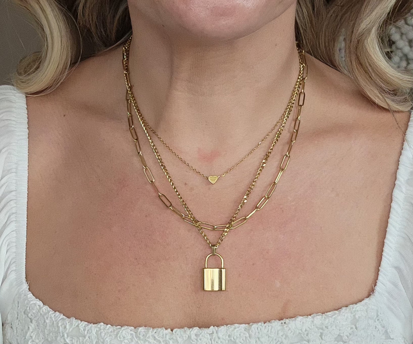 Triple Gold Layered Necklace