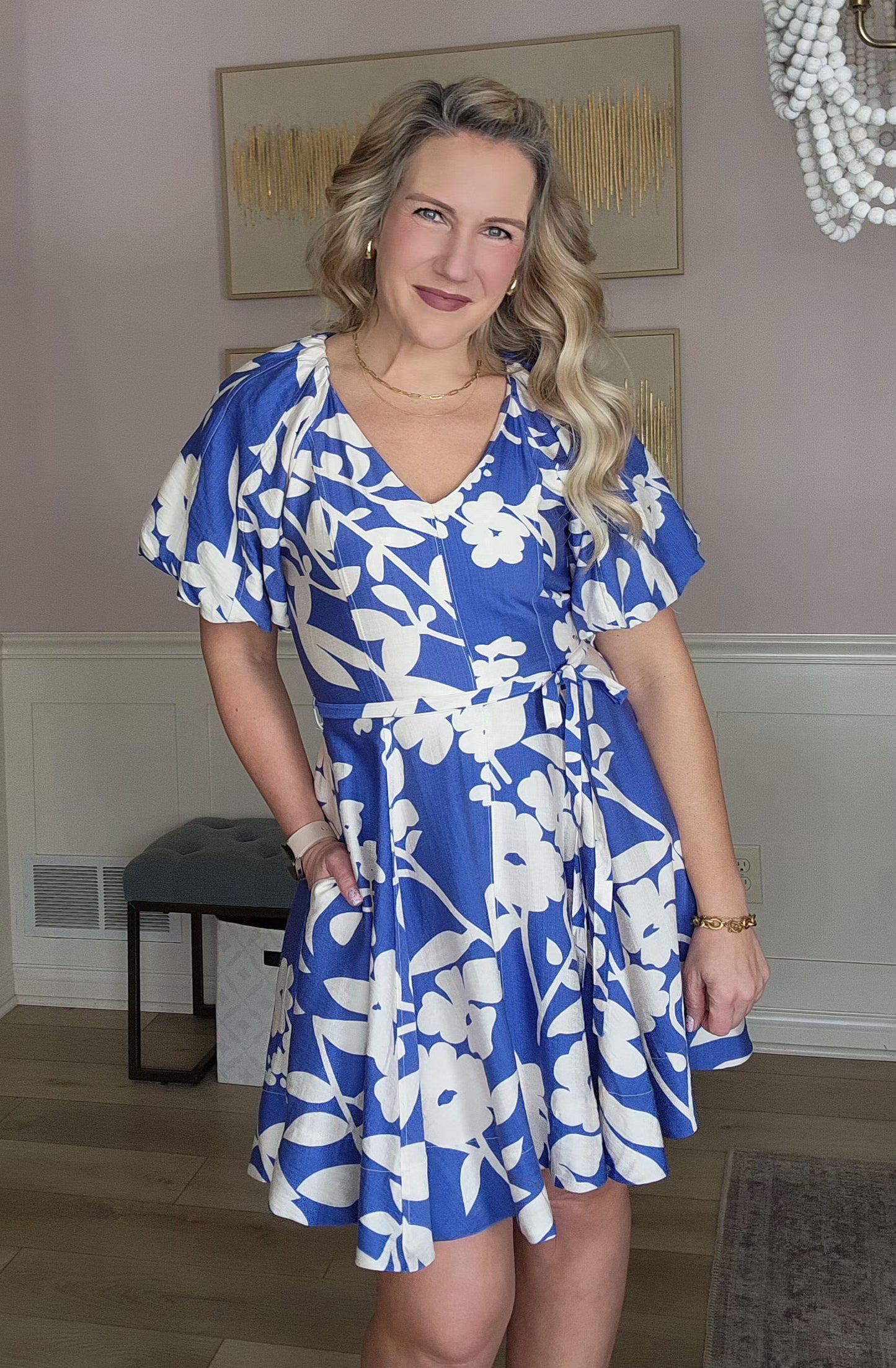 Royal Blue Floral Dress