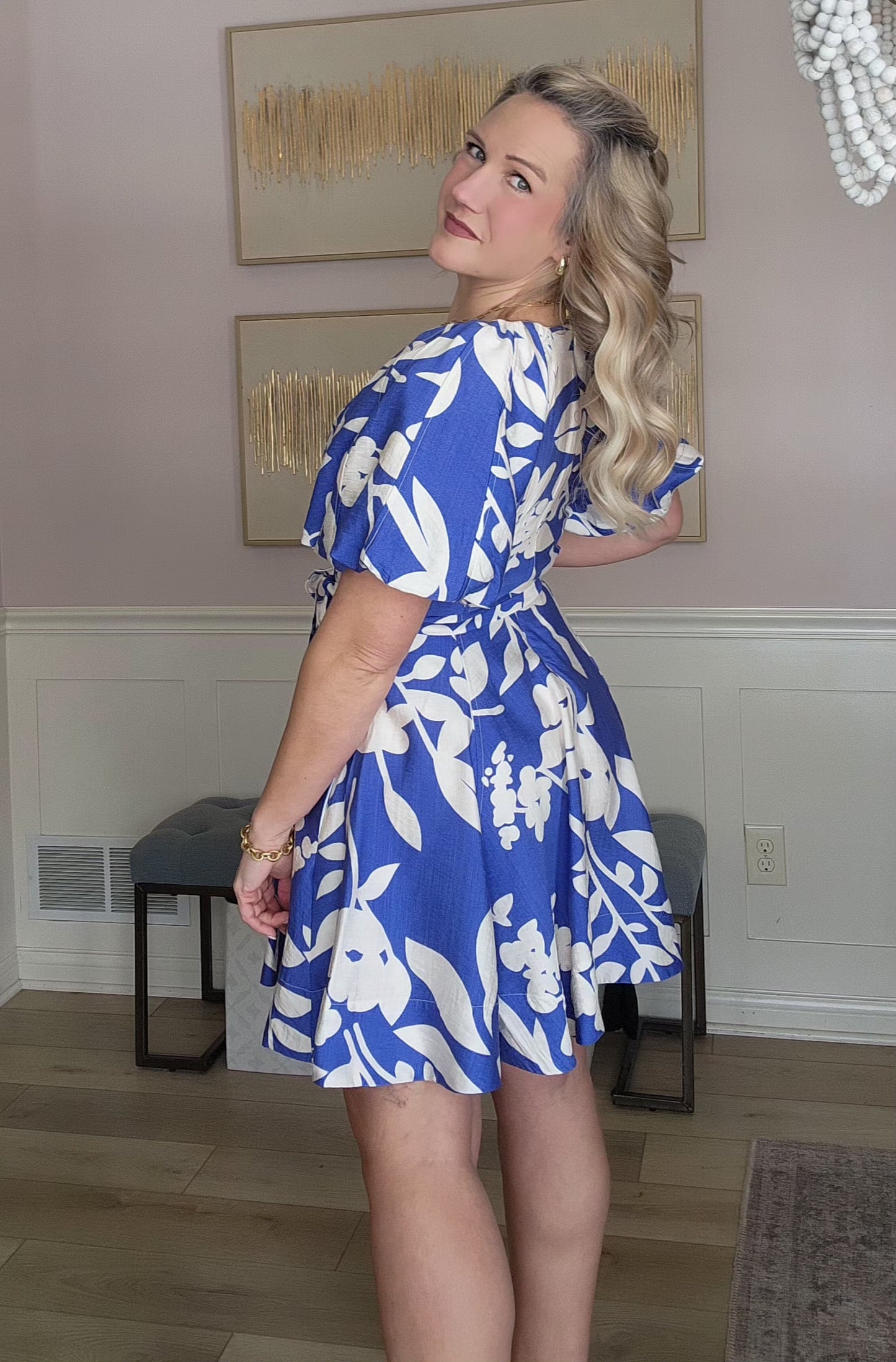 Royal Blue Floral Dress