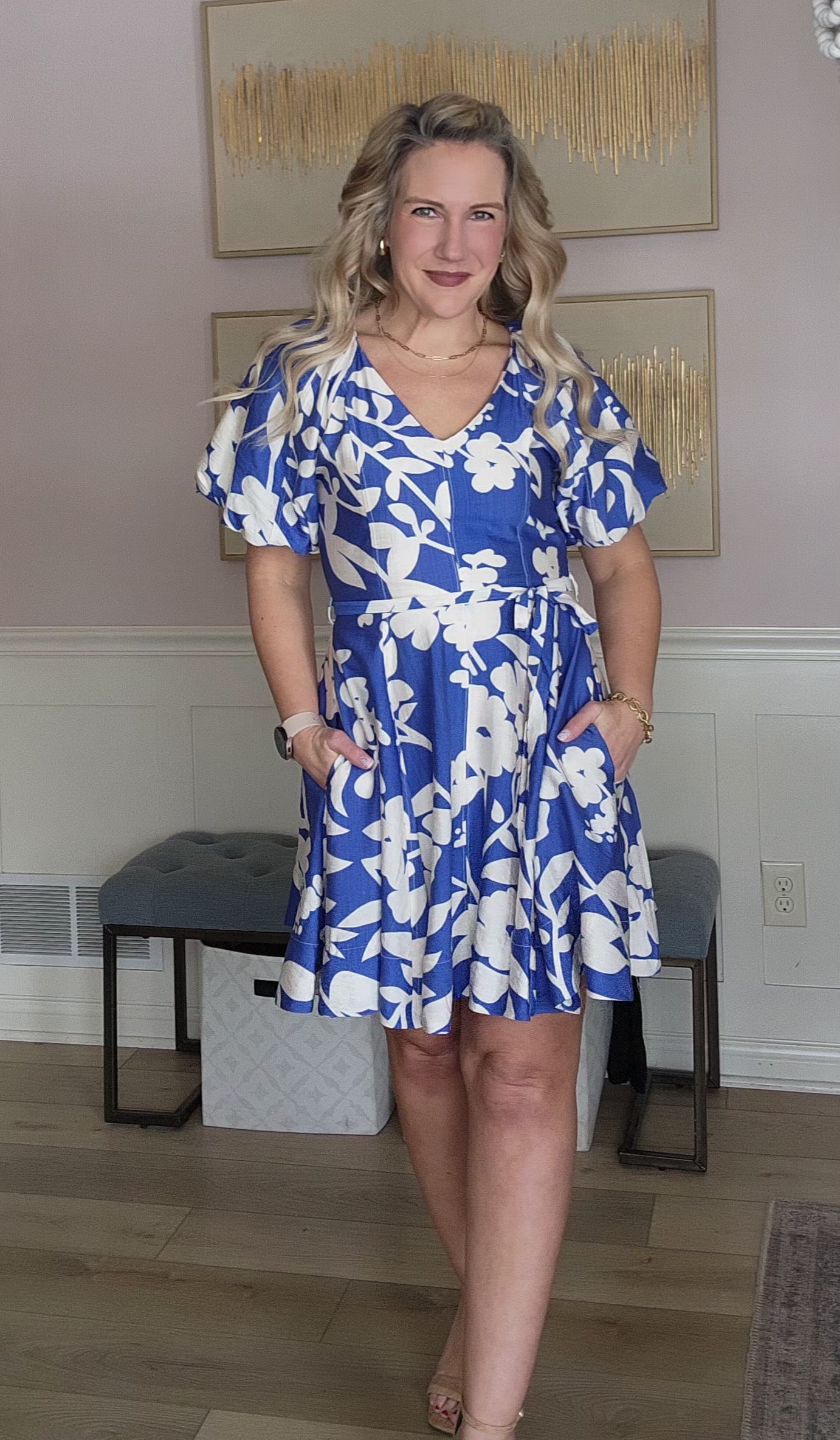 Royal Blue Floral Dress