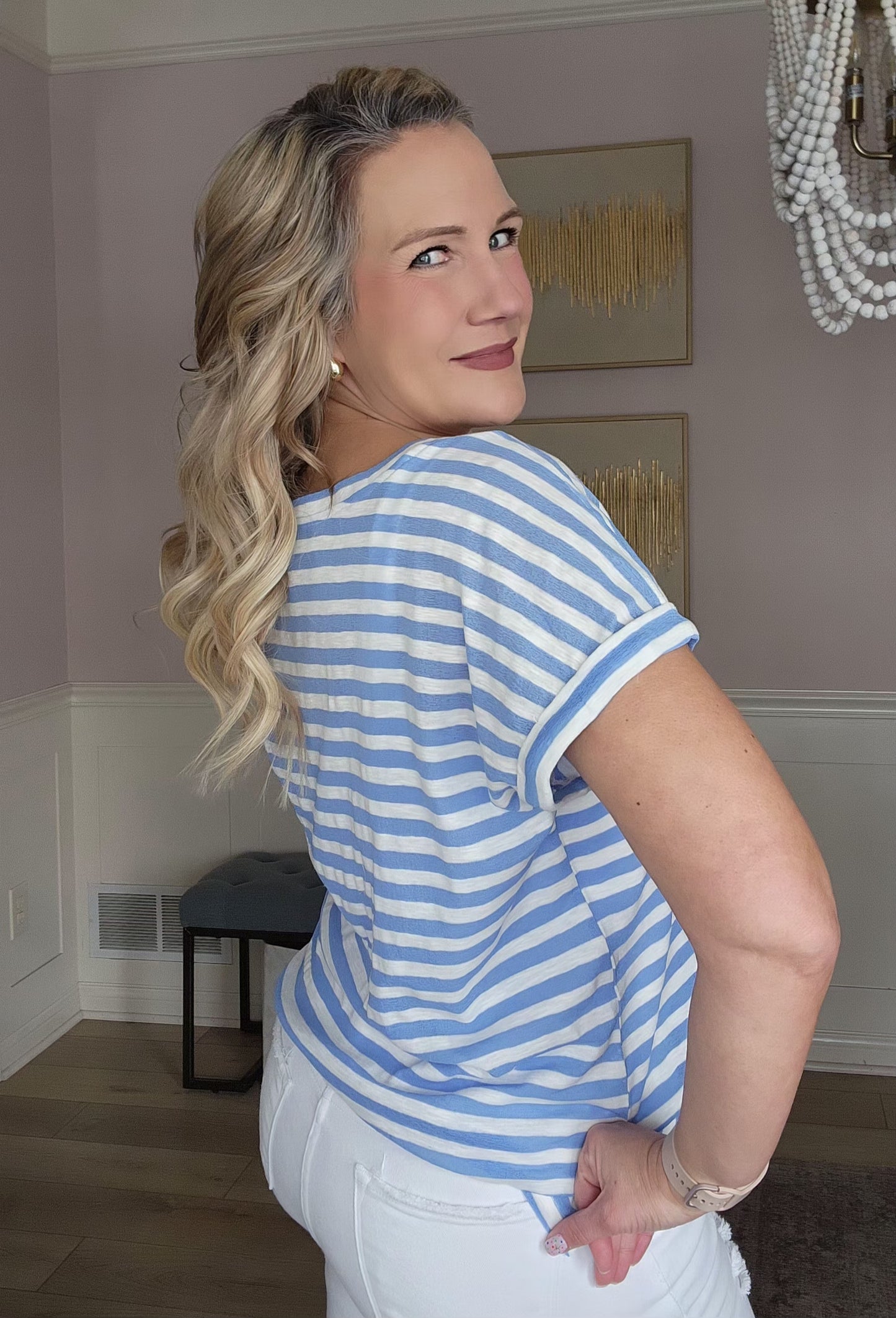 Blue Striped Top