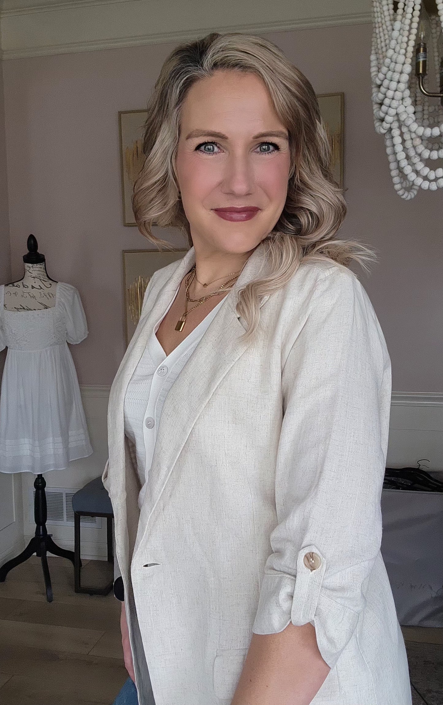 Linen Light Tan Blazer