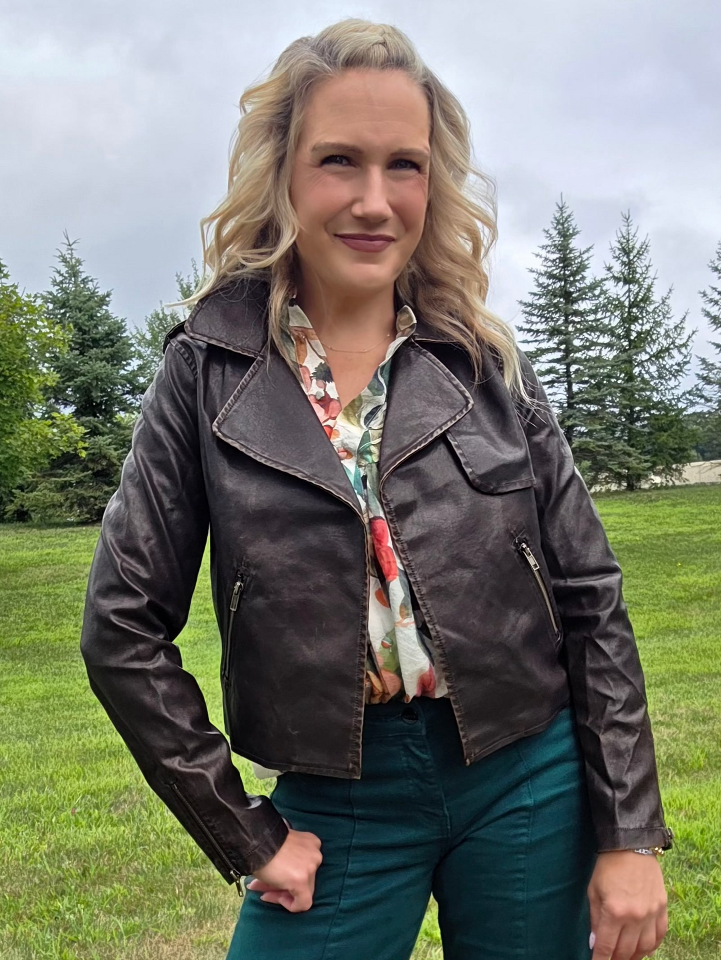 Dark Brown Moto Leather Jacket