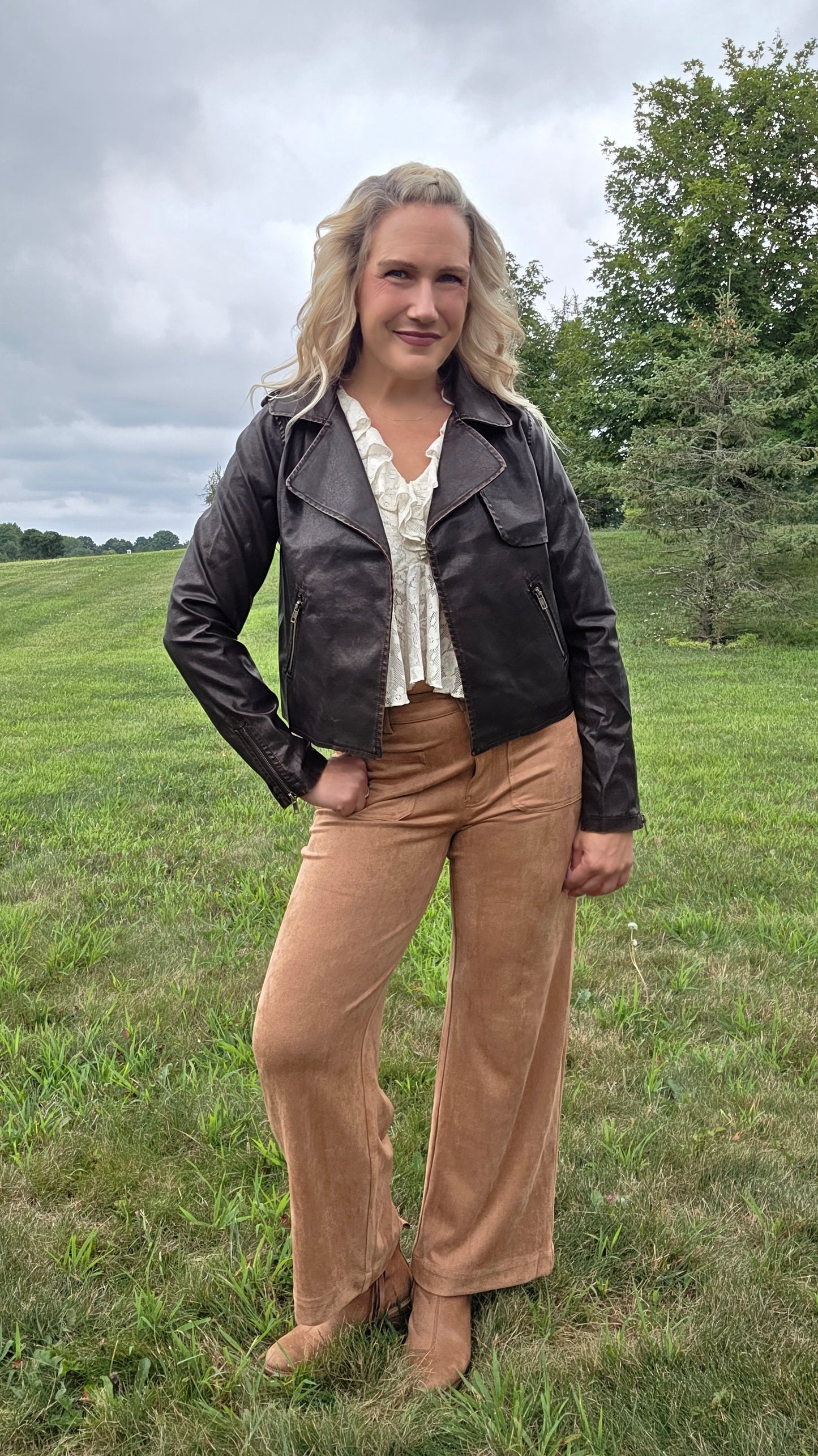 Dark Brown Moto Leather Jacket