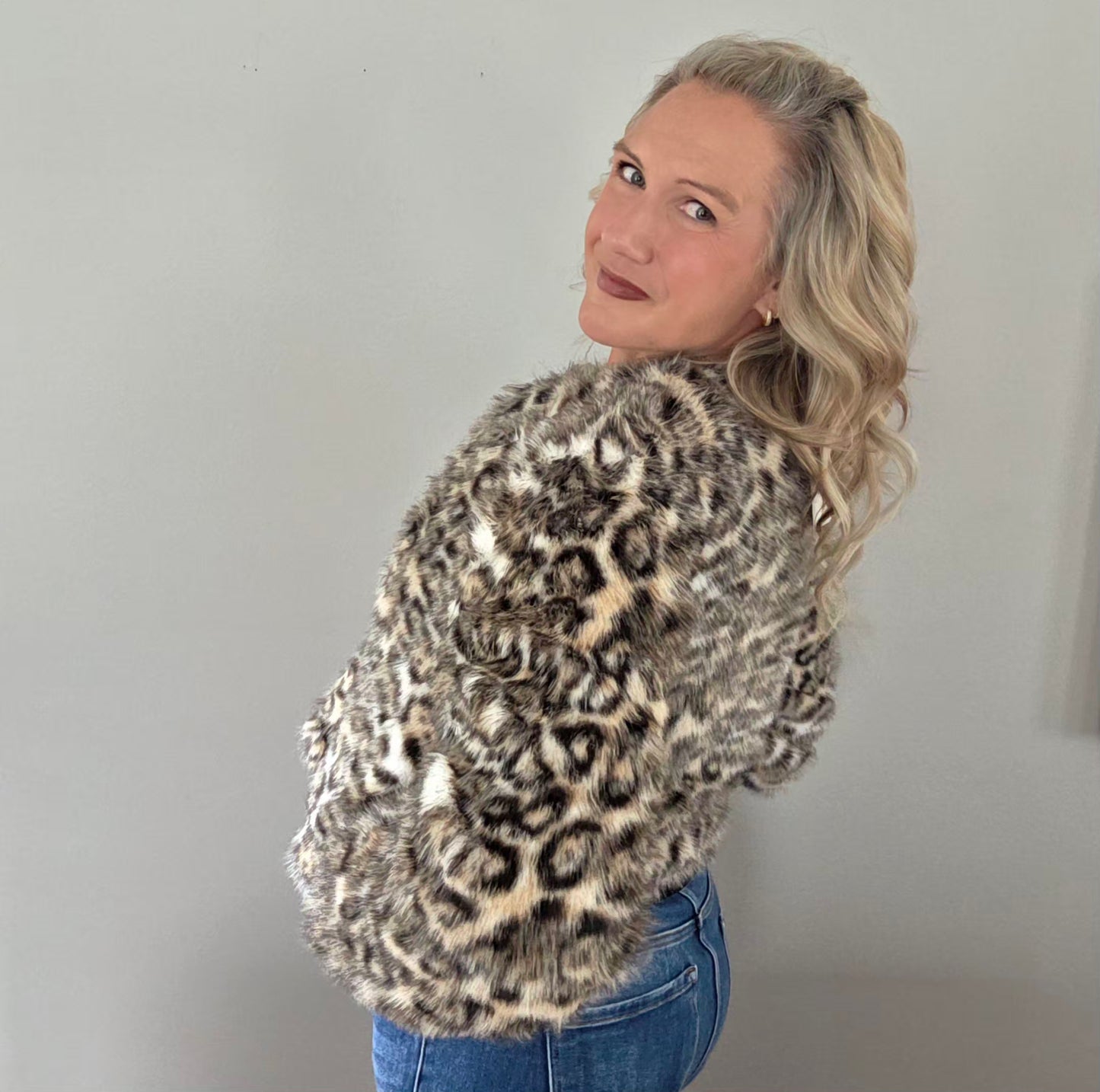 Leopard Faux Fur Jacket