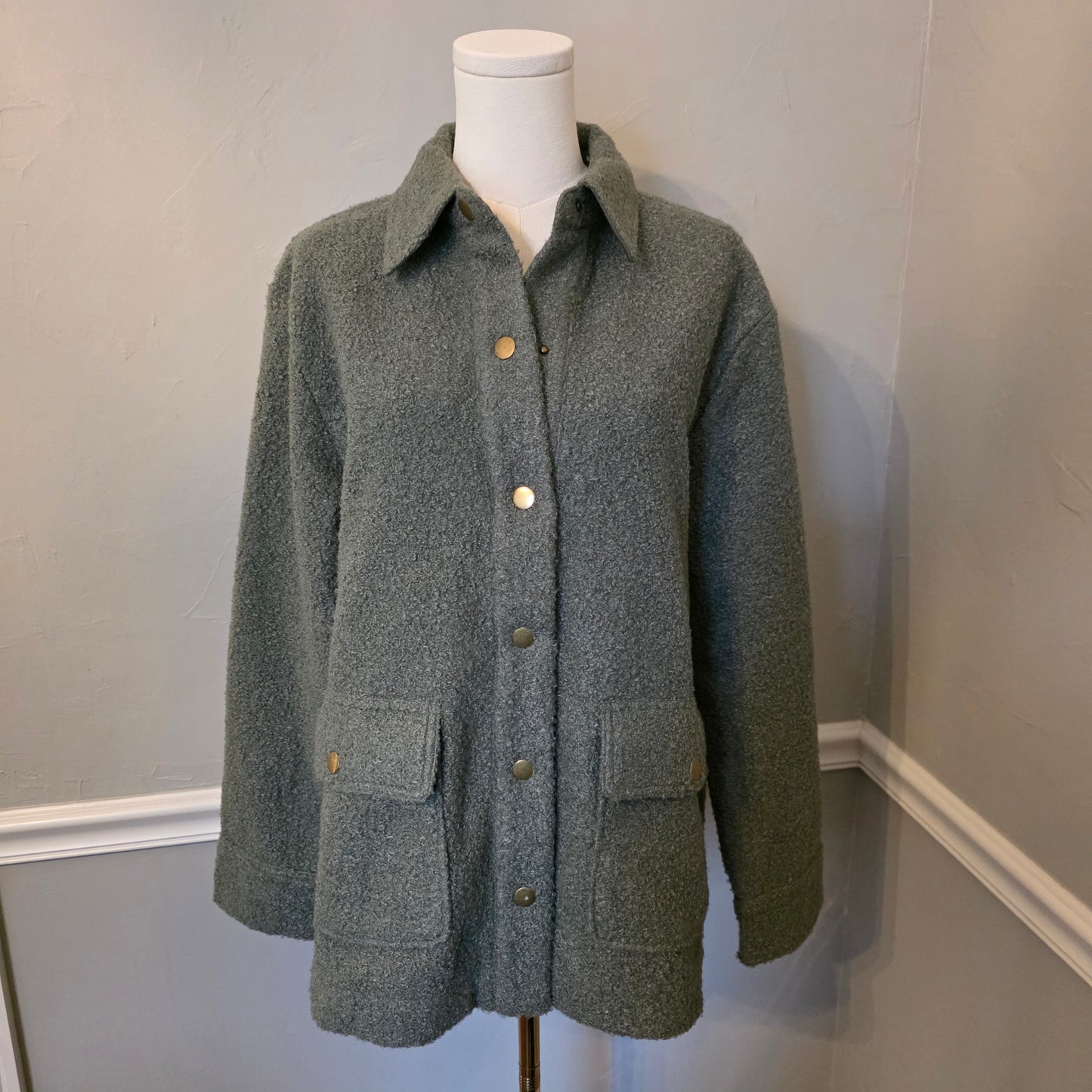 Olive Teddy Bear Jacket