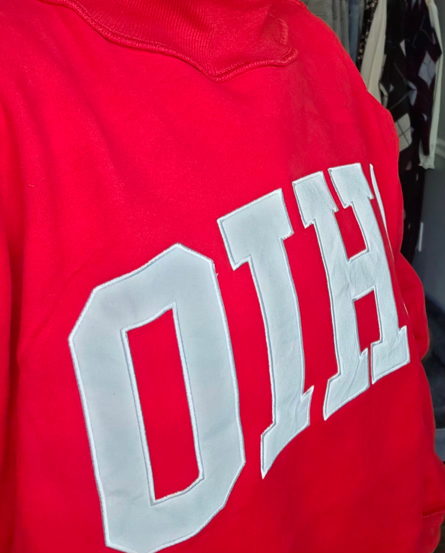 OHIO Red Mock Neck Oversized Sweatshirt
