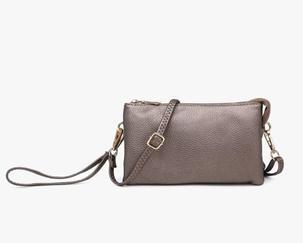 Riley 3-Compartment Crossbody/Wristlet in Bronze