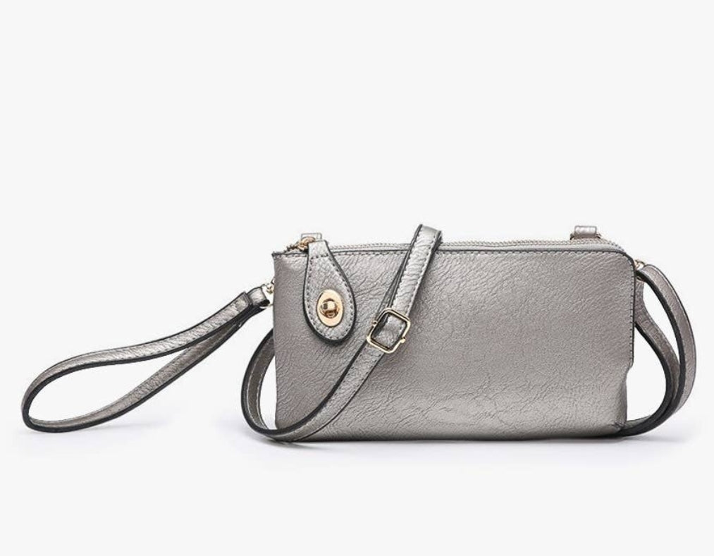 Kendall Crossbody/Wristlet in Pewter