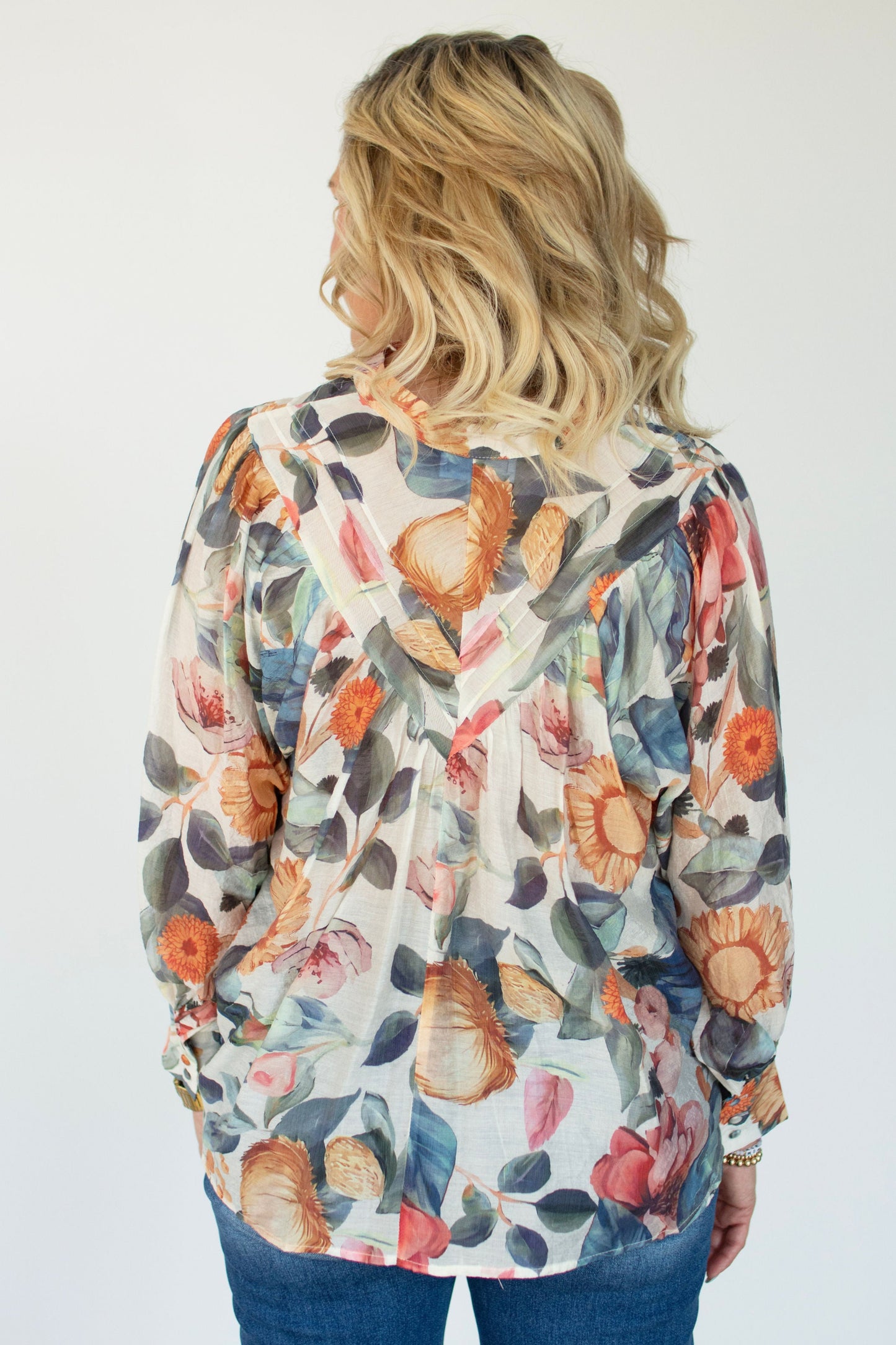 Blue Floral Printed Top