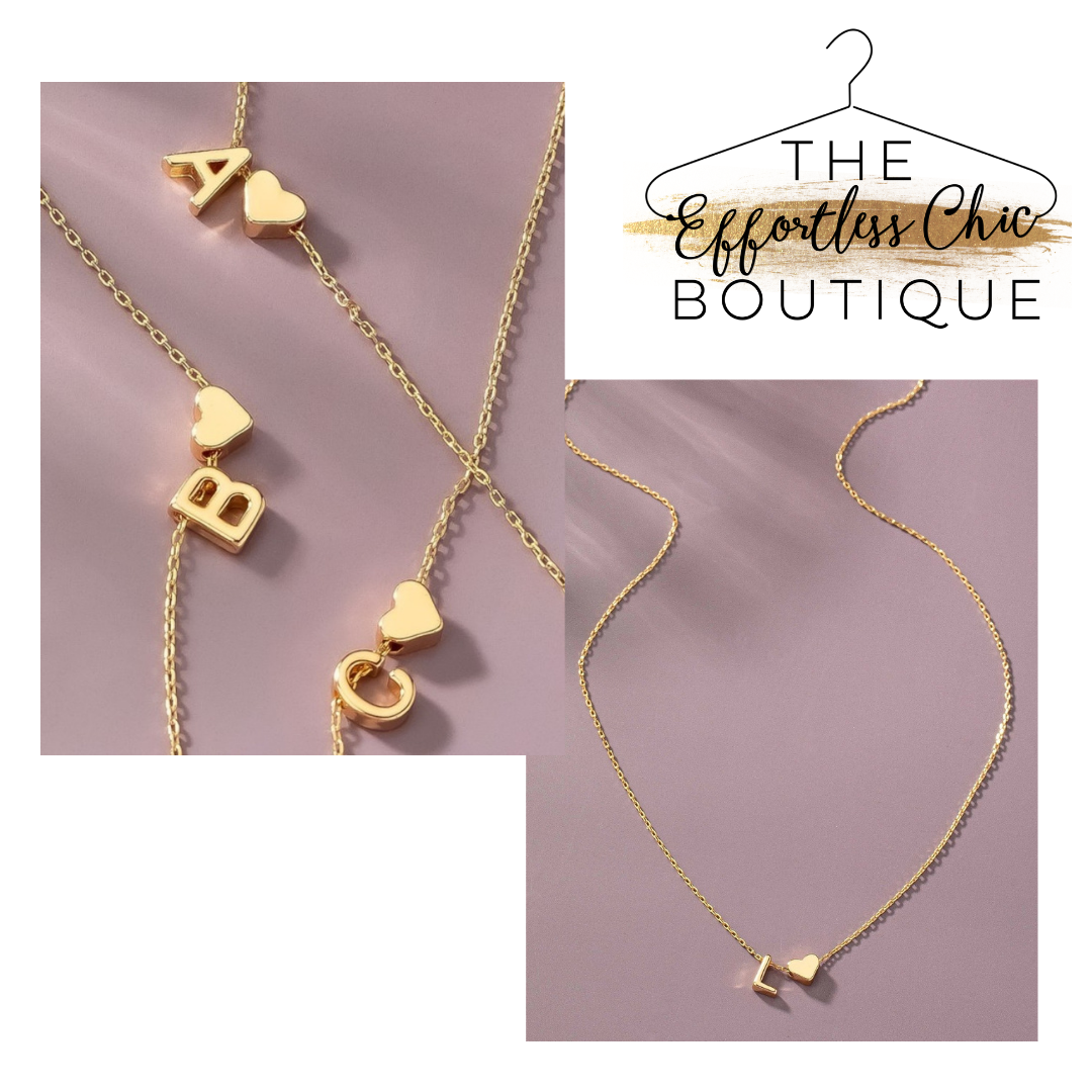 Mini Initial Necklace with Heart