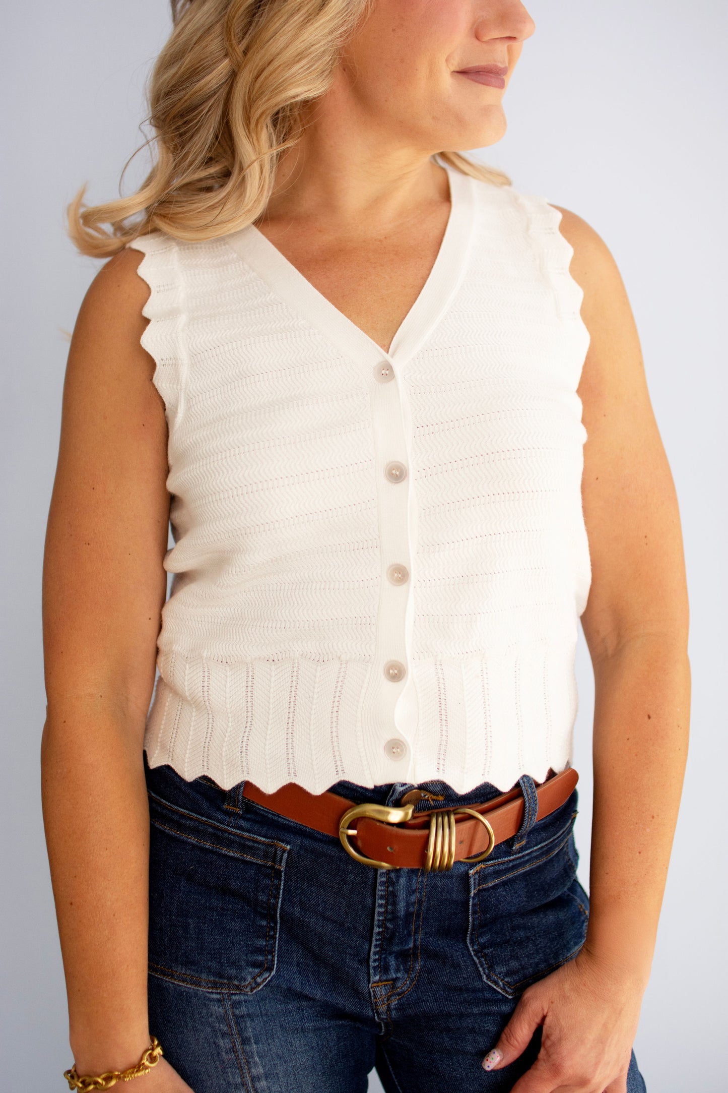 White Knit Vest
