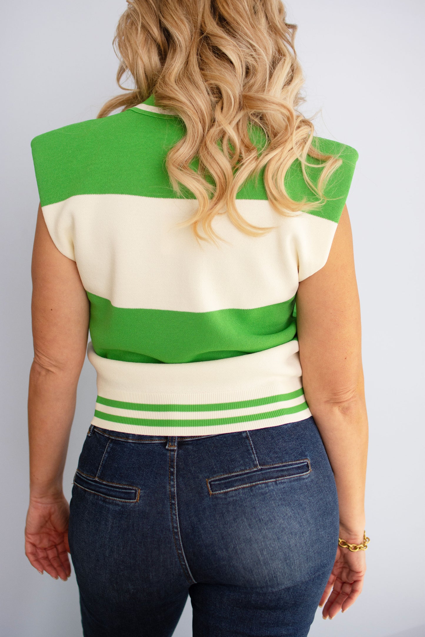 Kelly Green Striped Top