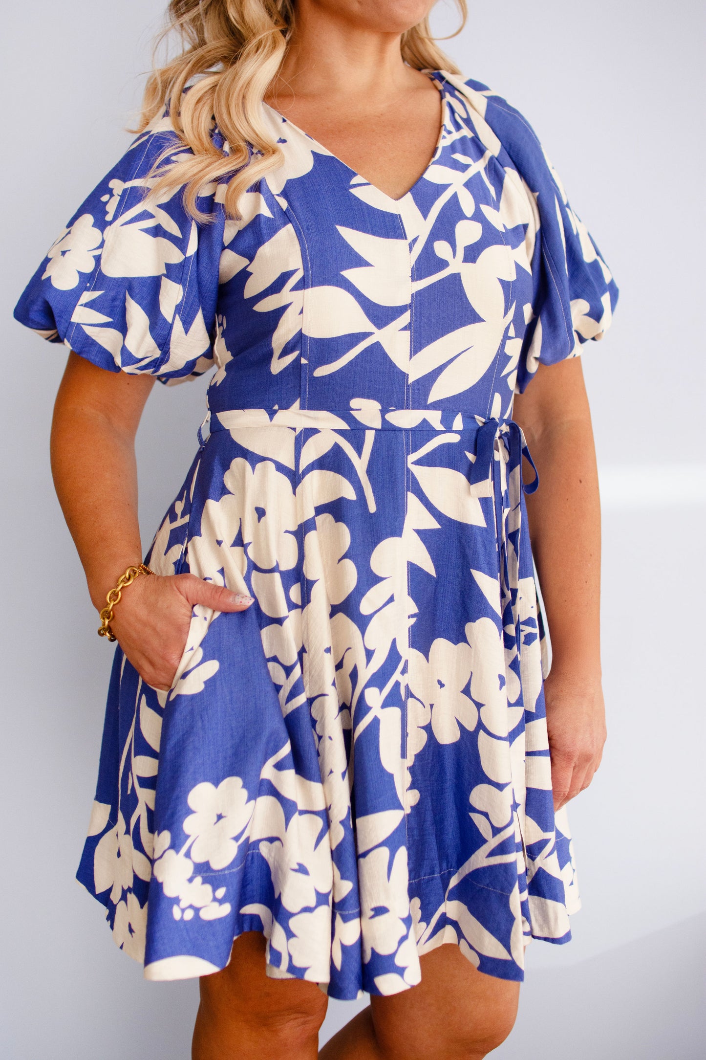 Royal Blue Floral Dress