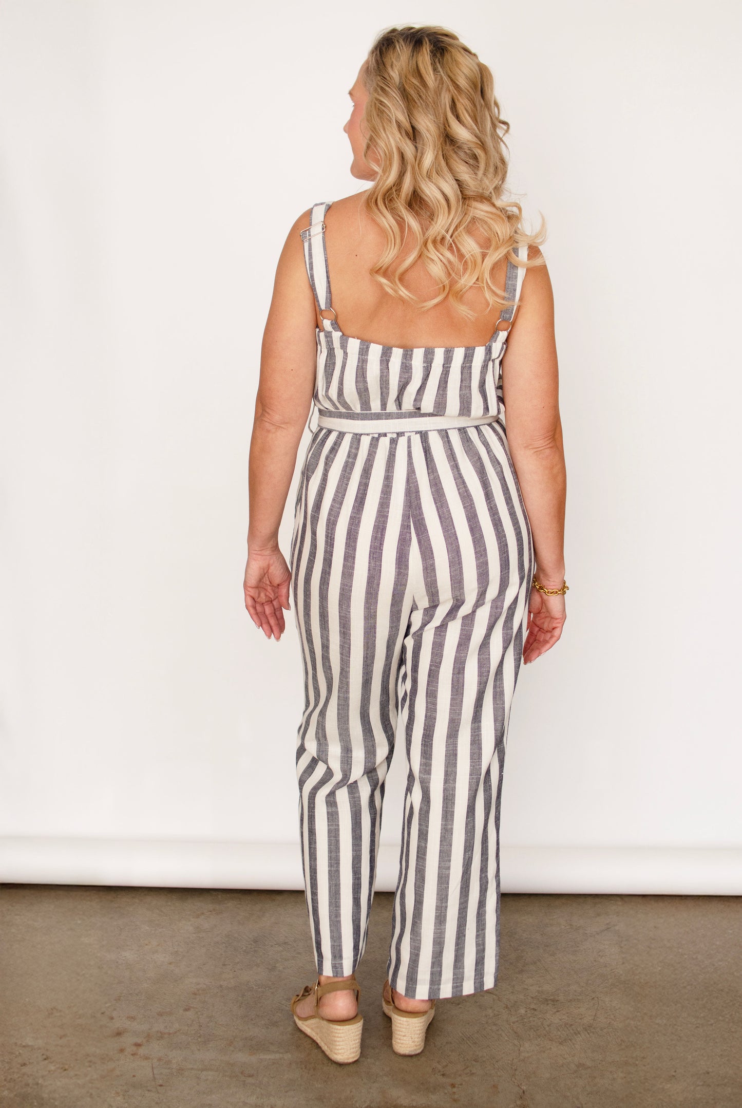 Navy Striped Jumpsuit
