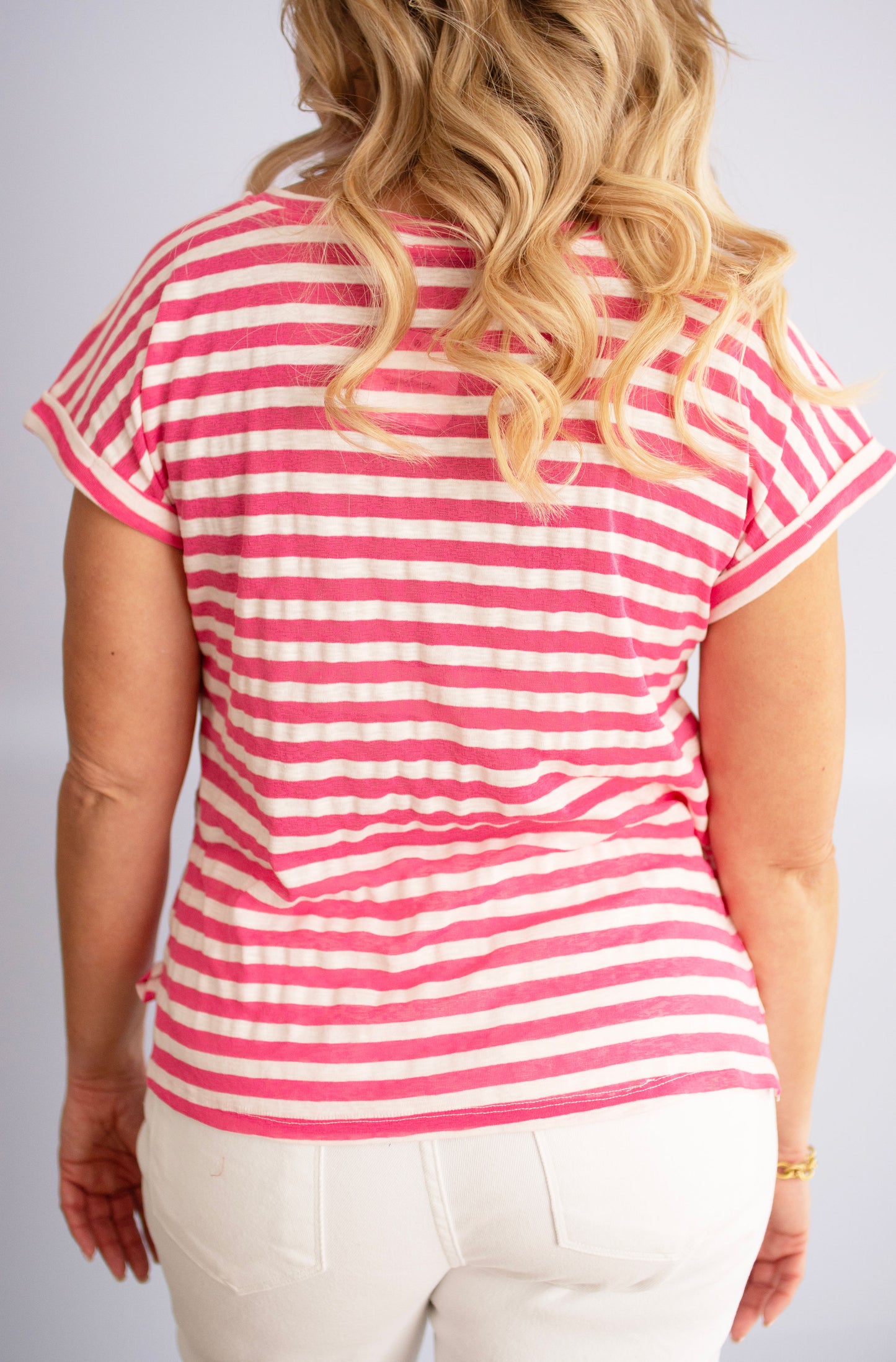 Hot Pink Striped Top