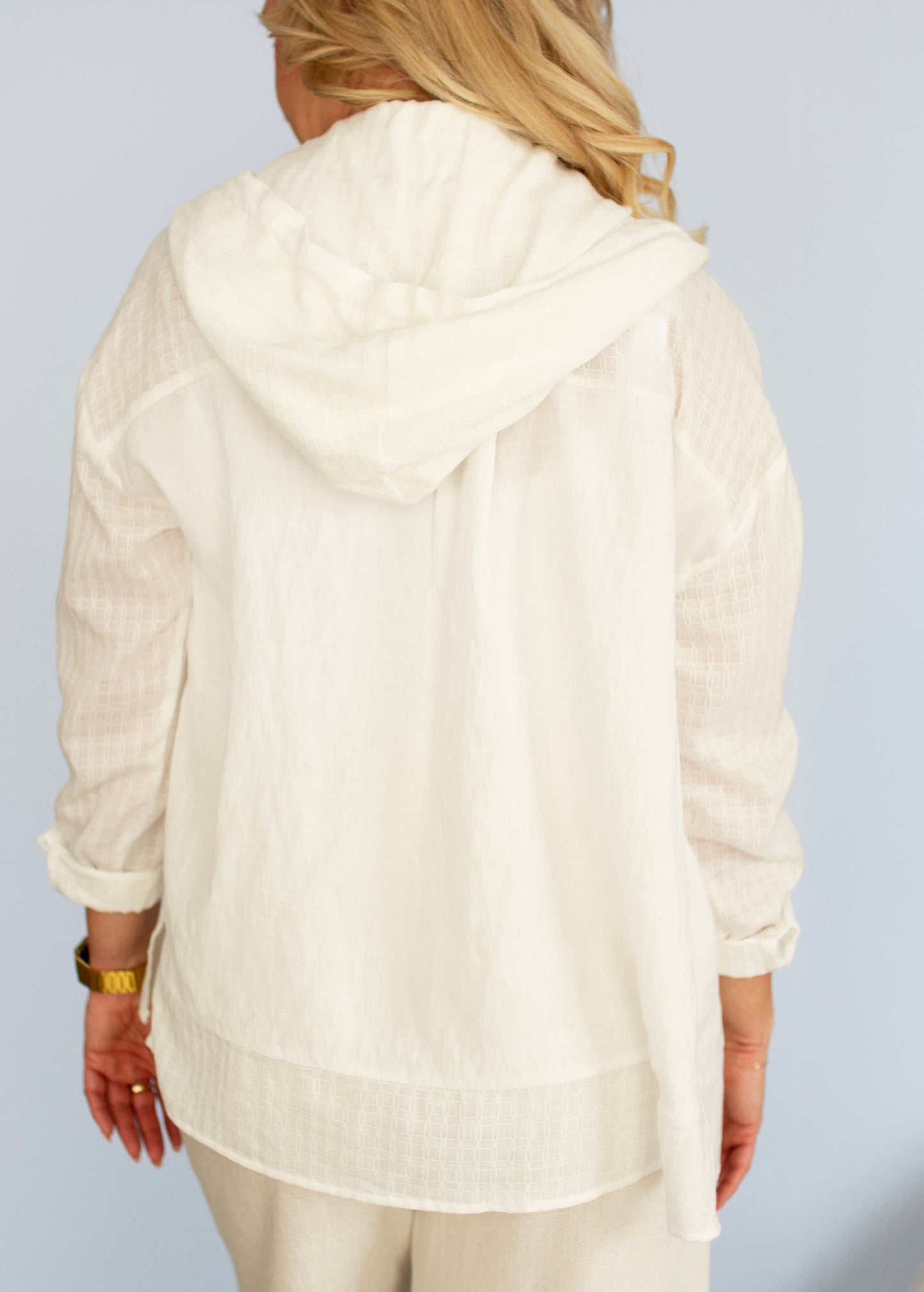Off White Lightweight Hooded Jacket