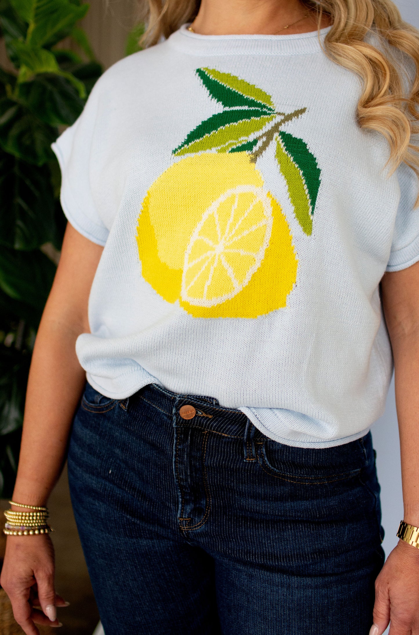 Light Blue Lemon Sweater