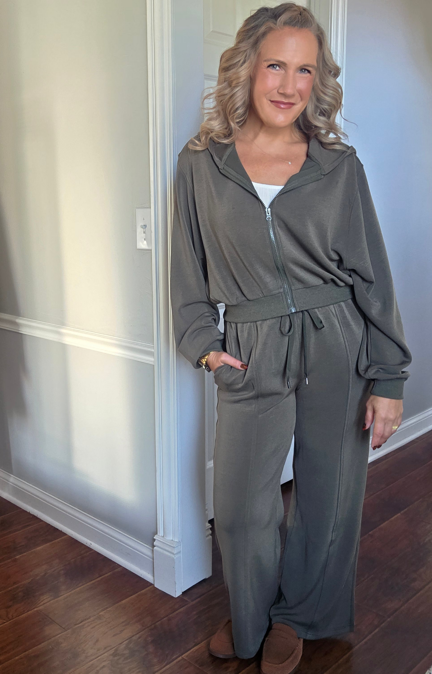 Dark Olive Brushed Modal 2-Piece Set