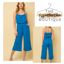 Load image into Gallery viewer, Royal Blue Cropped Jumpsuit
