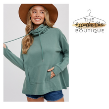 Load image into Gallery viewer, Sage Cowl Neck Hoodie
