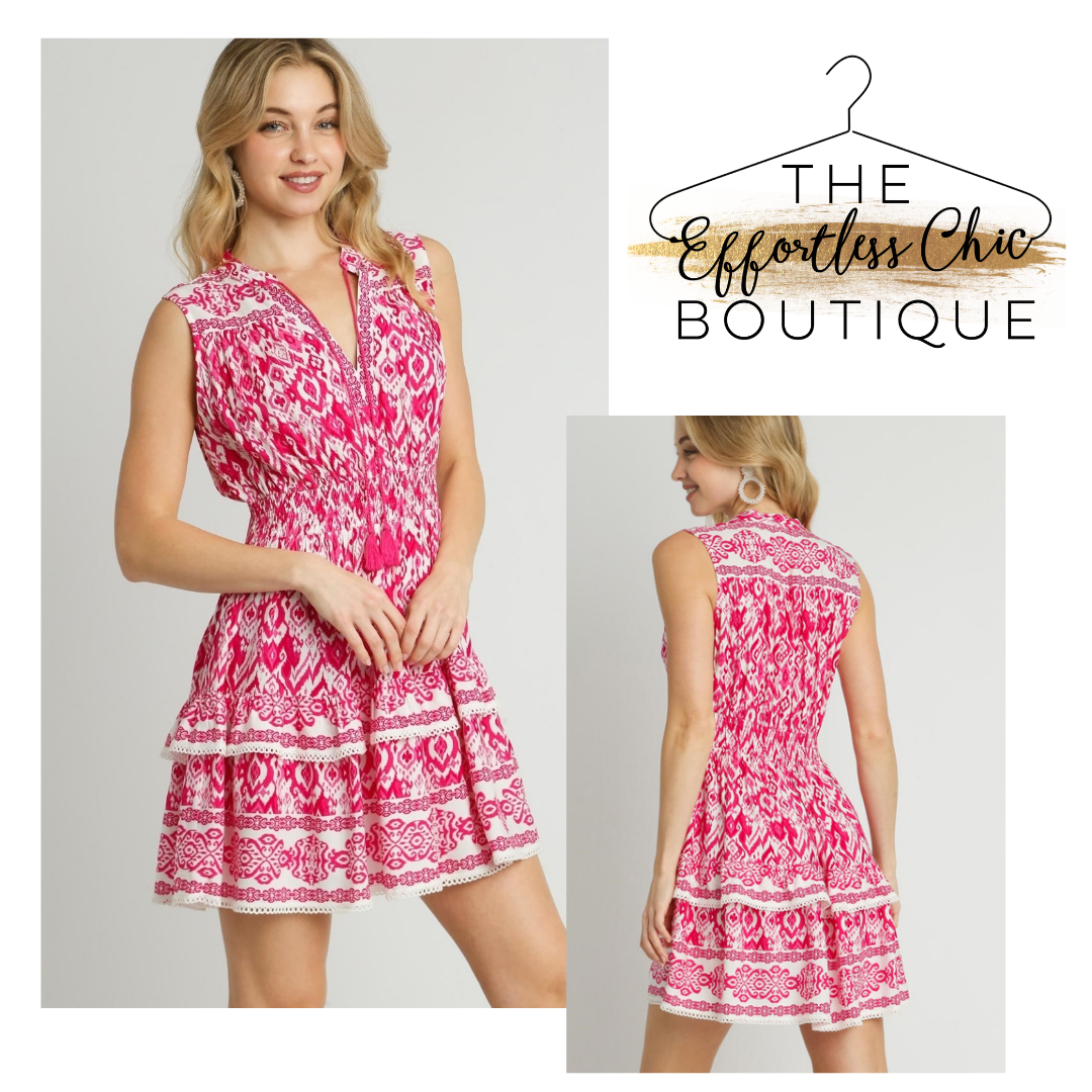 Hot Pink Abstract Dress