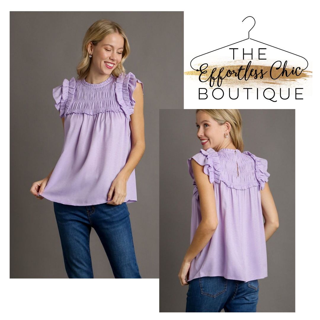 Lavender Smocked Top