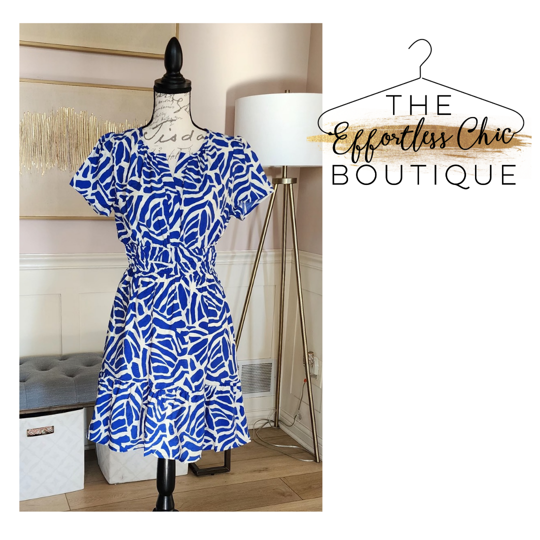 Royal Blue Abstract Dress