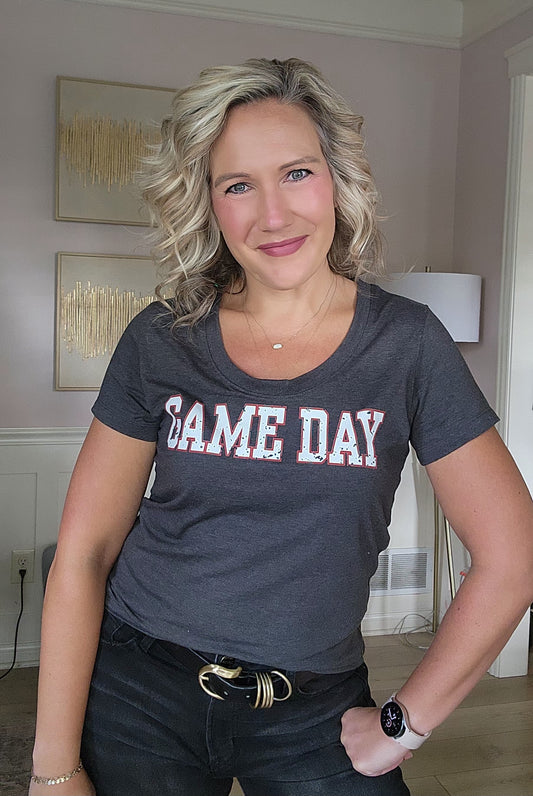 Grey GAME DAY Scoop Tee