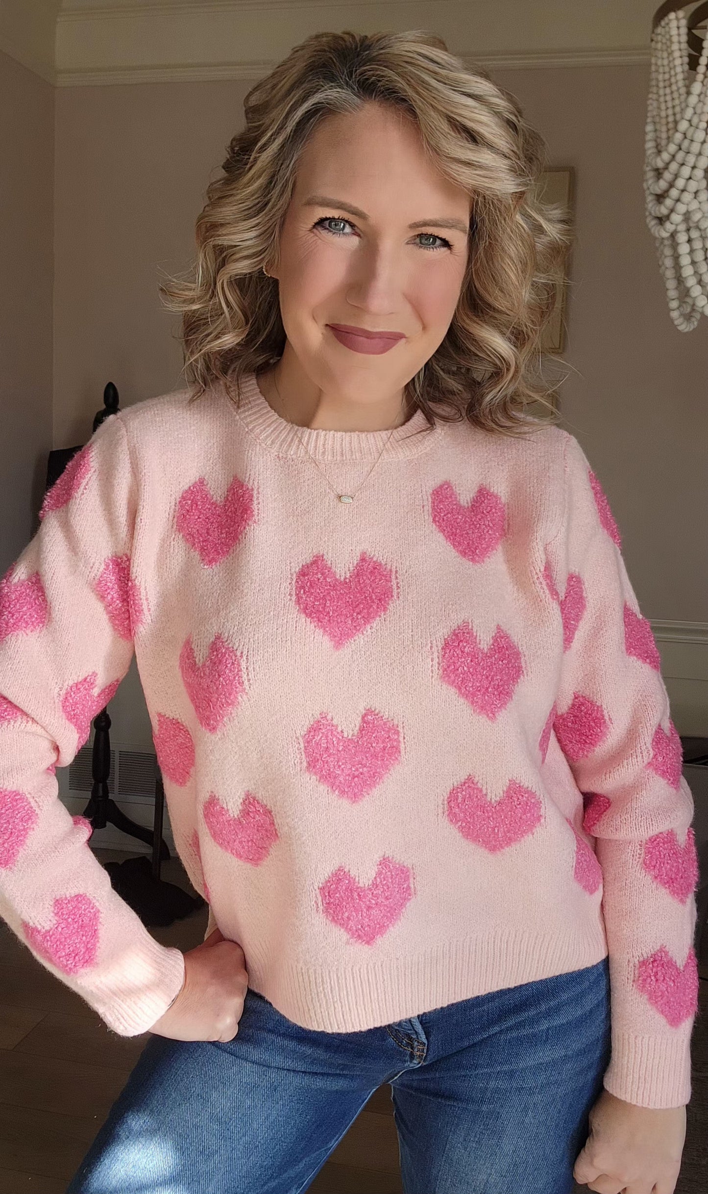 Sugar Pink Heart Sweater