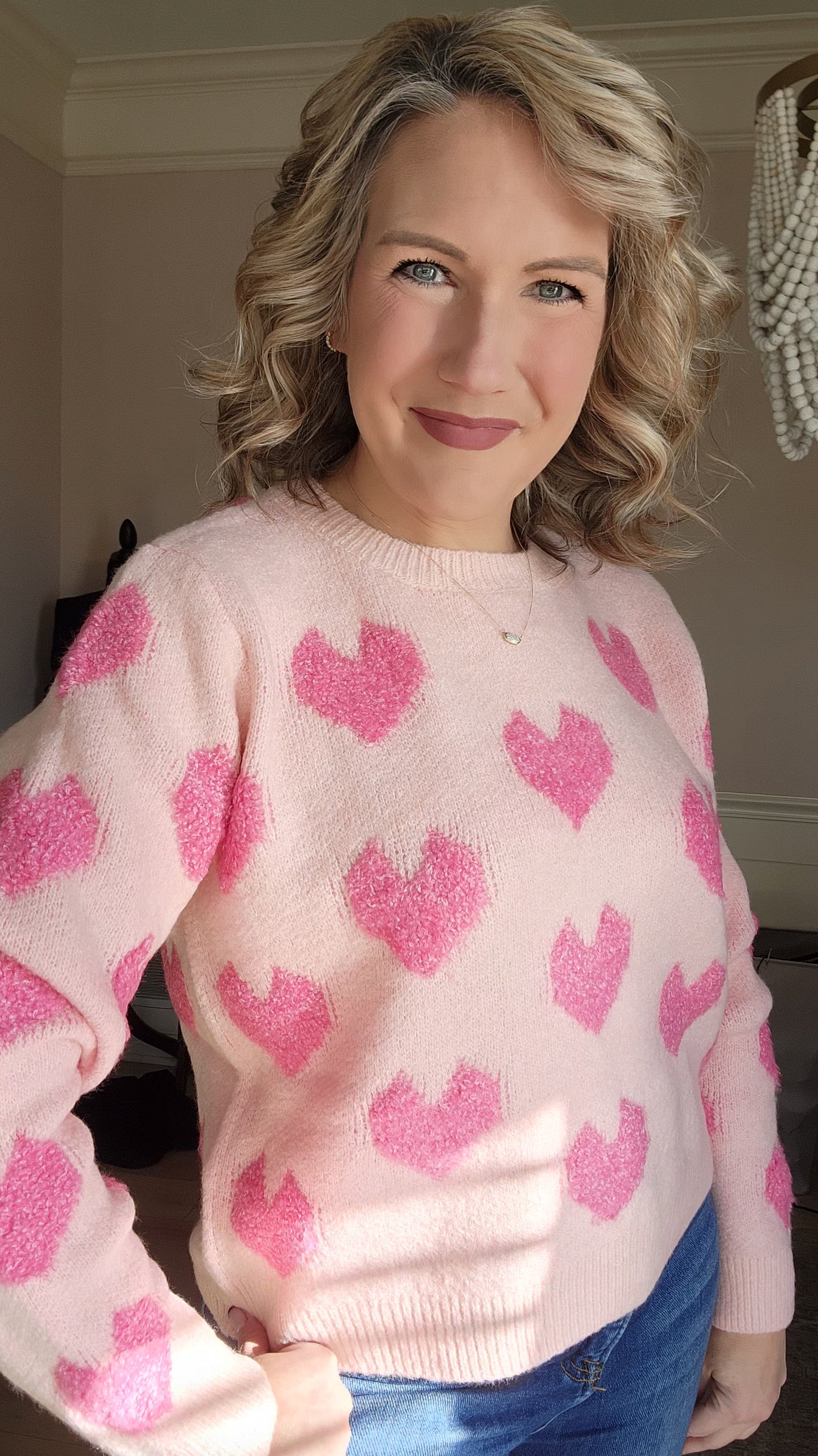 Sugar Pink Heart Sweater