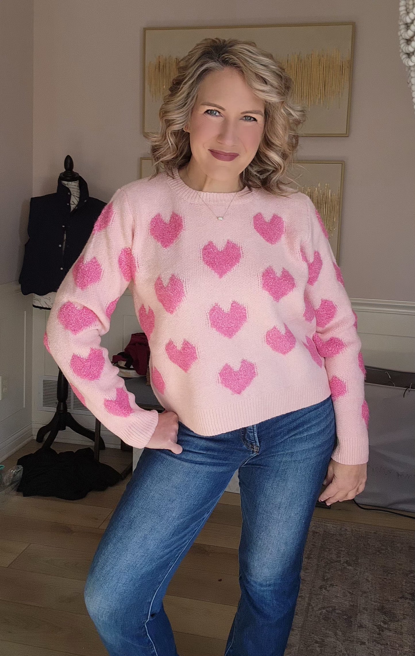 Sugar Pink Heart Sweater