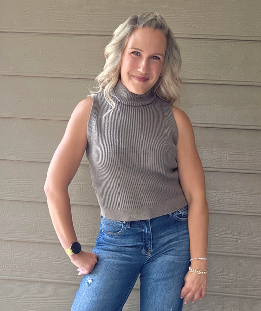 Olive Mock Neck Top