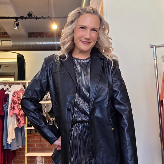 Faux Leather Black Blazer