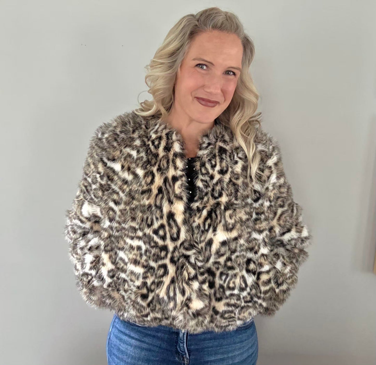 Leopard Faux Fur Jacket
