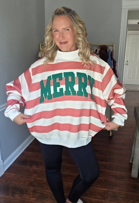 Oversized MERRY Mockneck Sweatshirt