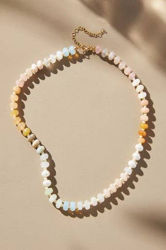 Natural Stone Semi-Precious Glass Mixed Necklace | 40NK9694