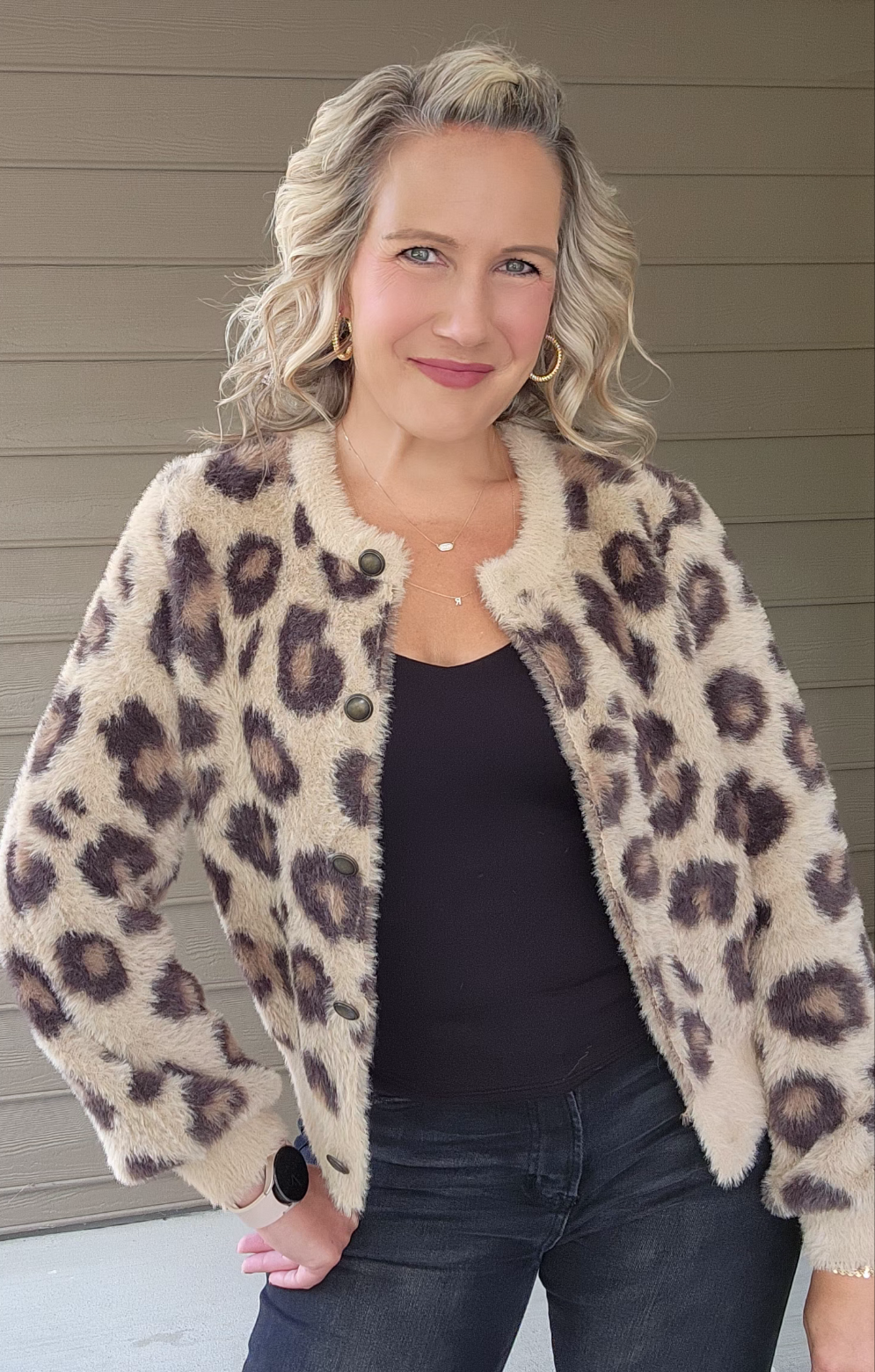 Leopard Fuzzy Cardigan