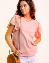 Load image into Gallery viewer, Blush Eyelet Sleeve Top

