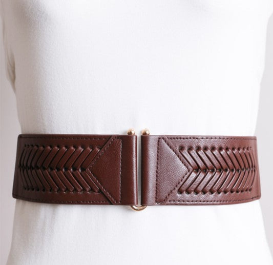 Brown Fishtail Stretch Belt